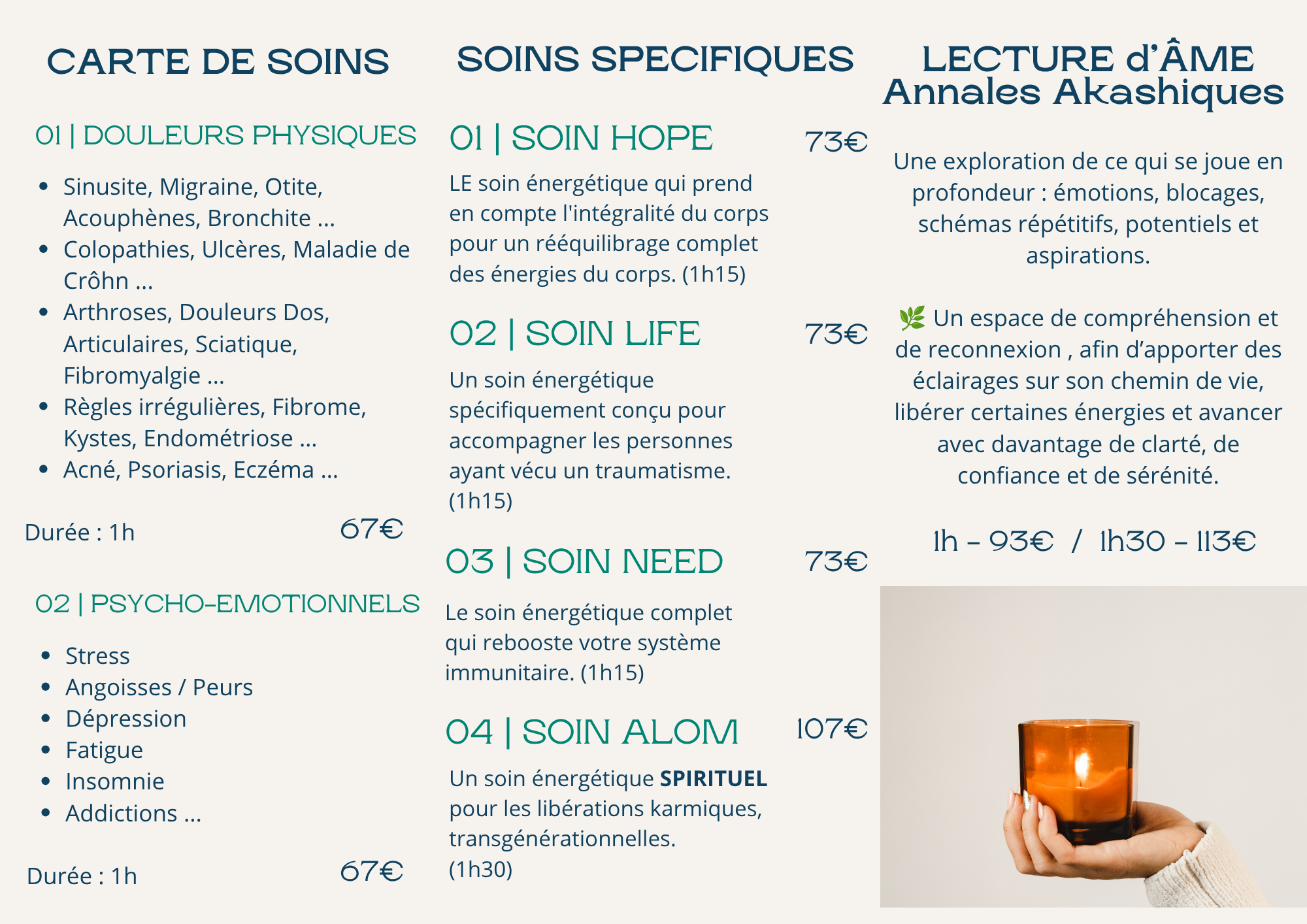Brochure tarifs soins energetiques